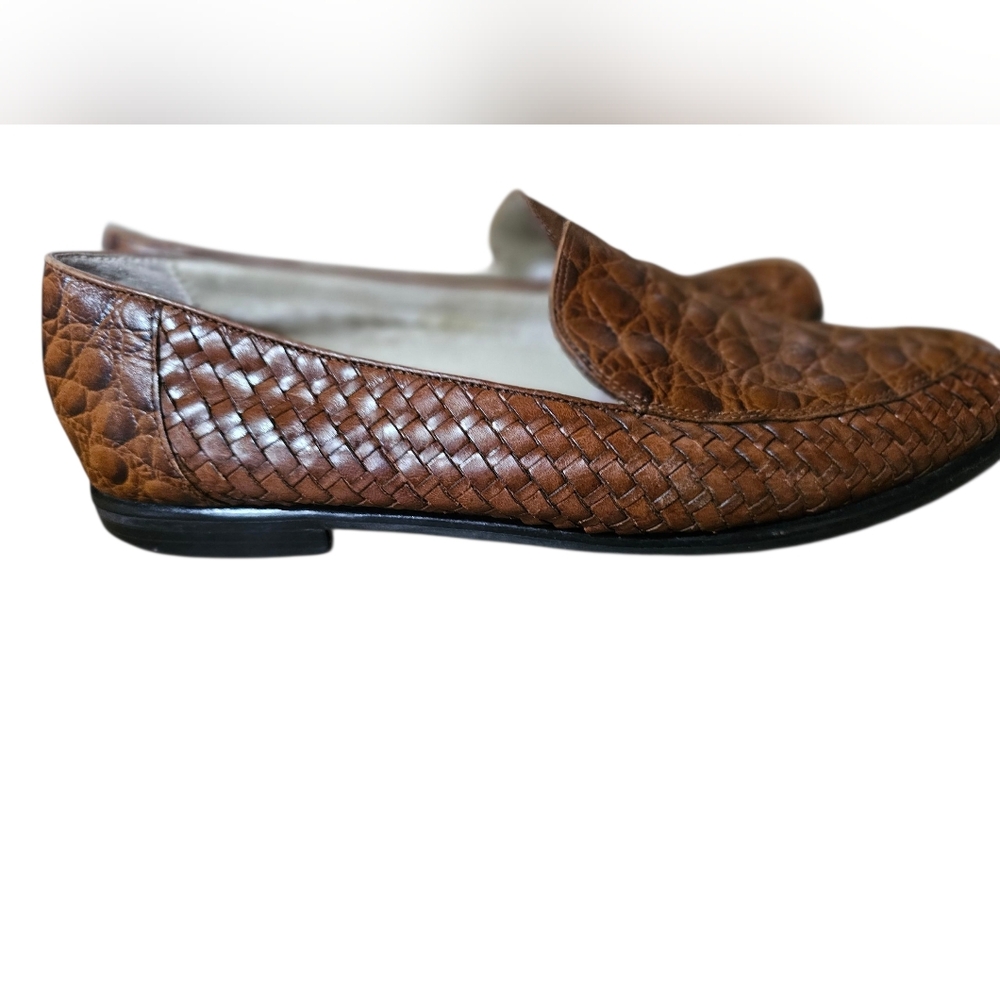 Trotters‎ Tan Woven Leather Loafers Size 9.5
